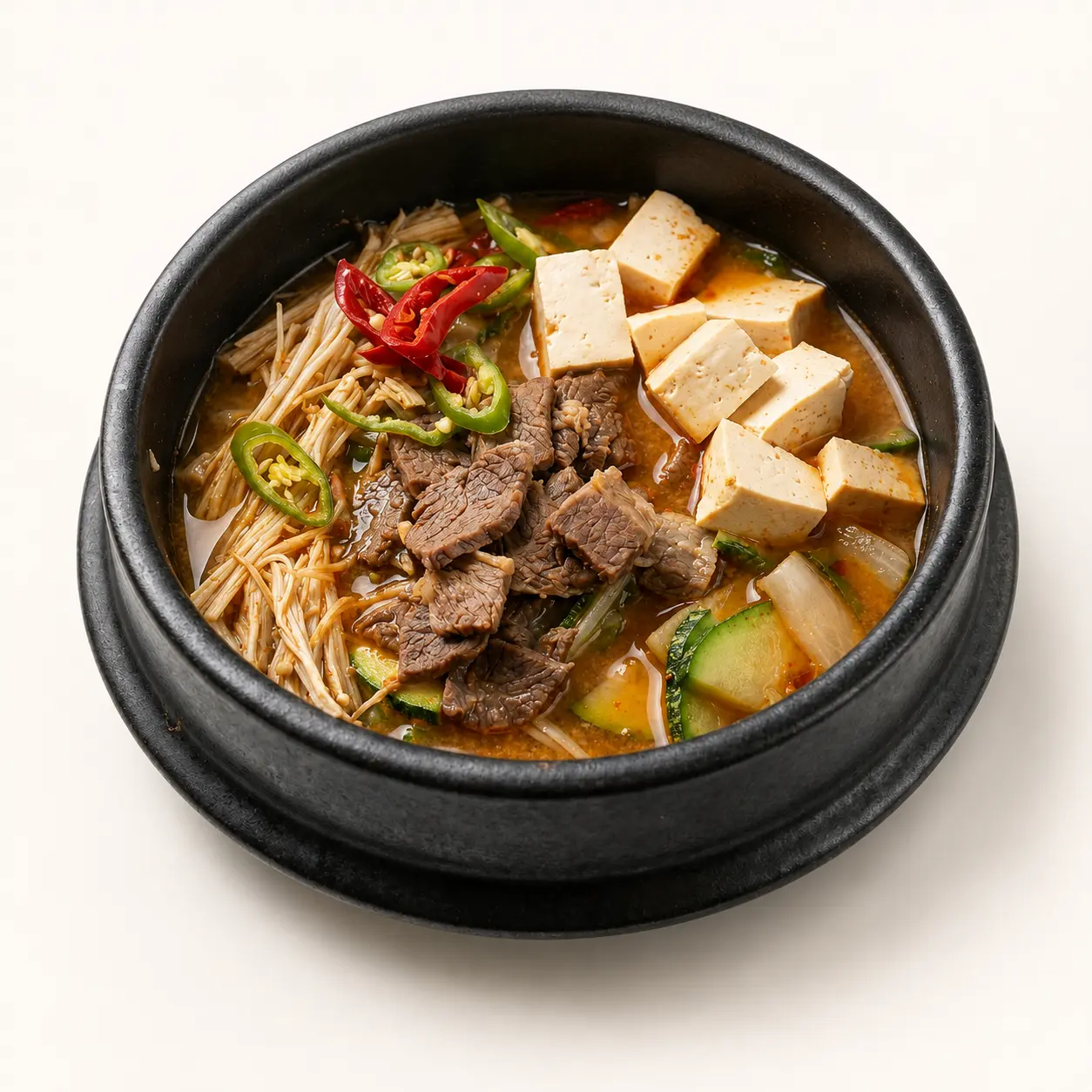 뚝배기에 담긴 구수한 된장찌개